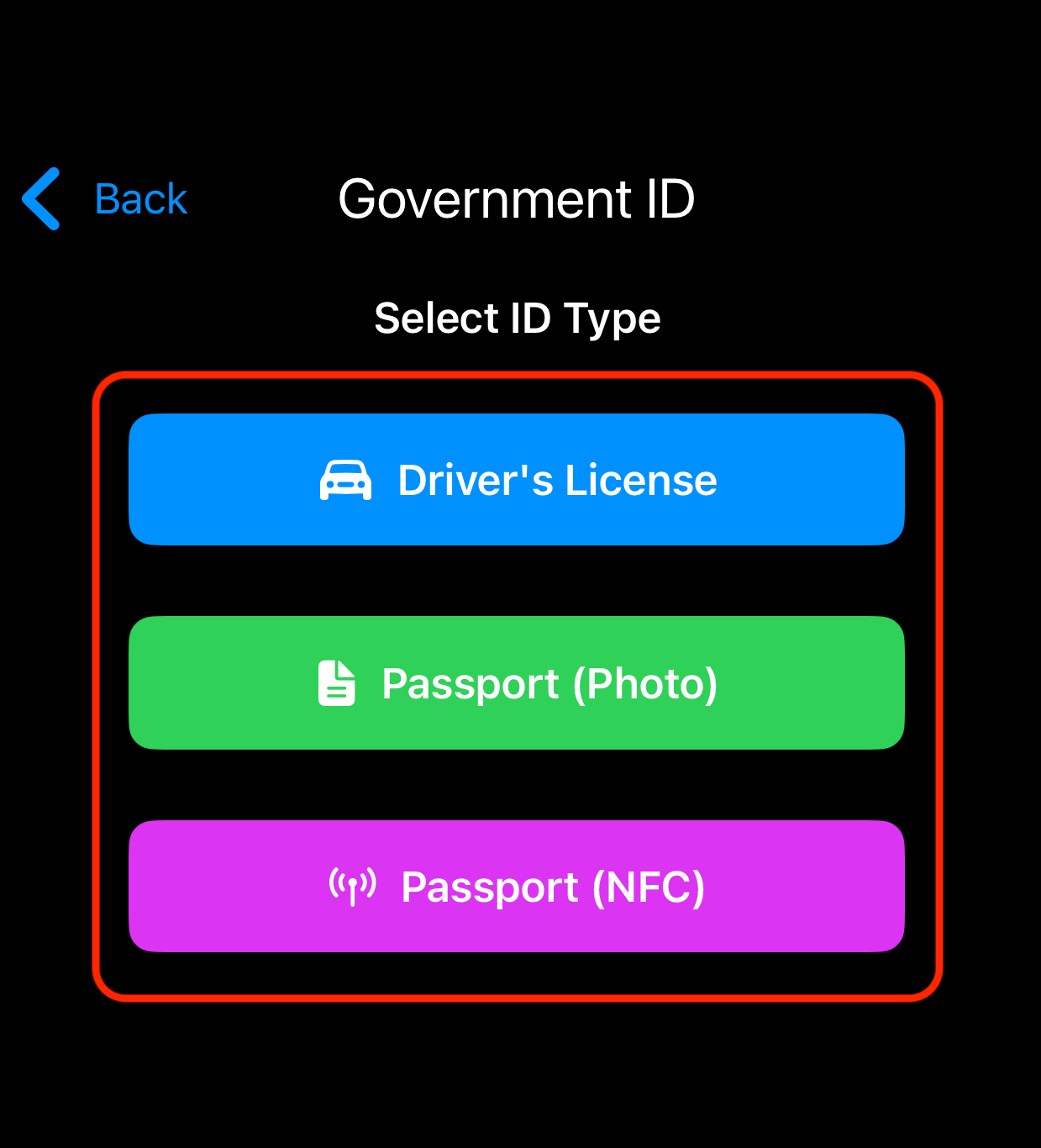 Identity document options